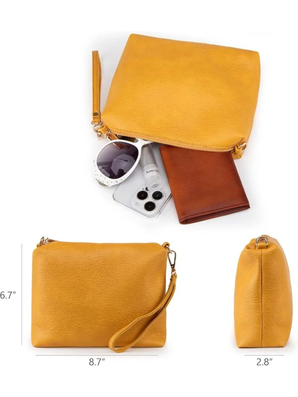 Vegan Leather Hobo Purse for Women | Soft Slouchy Shoulder Bag with Wristlet